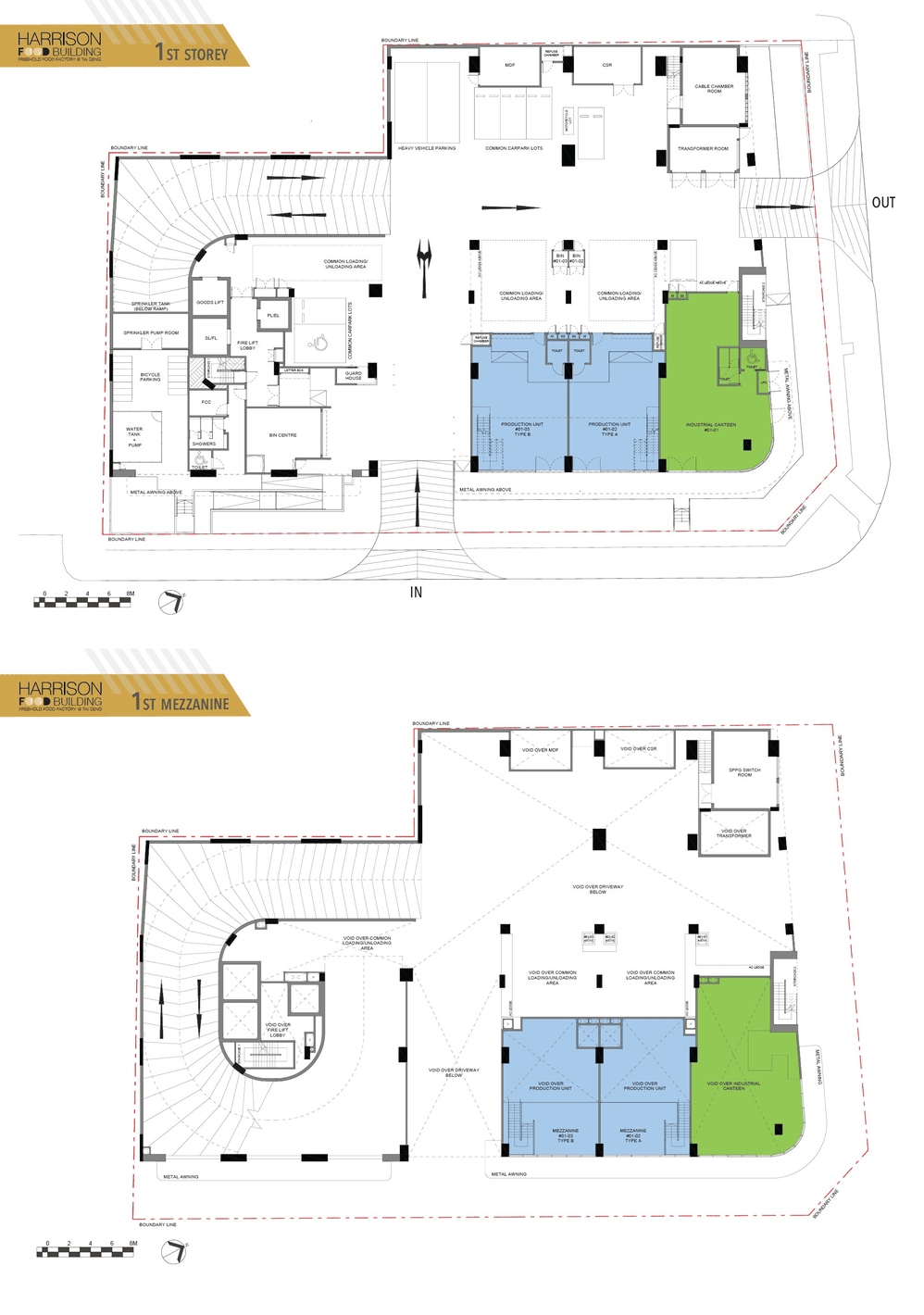 Central kitchen and cold-chain reference layout at Harrison Food Building