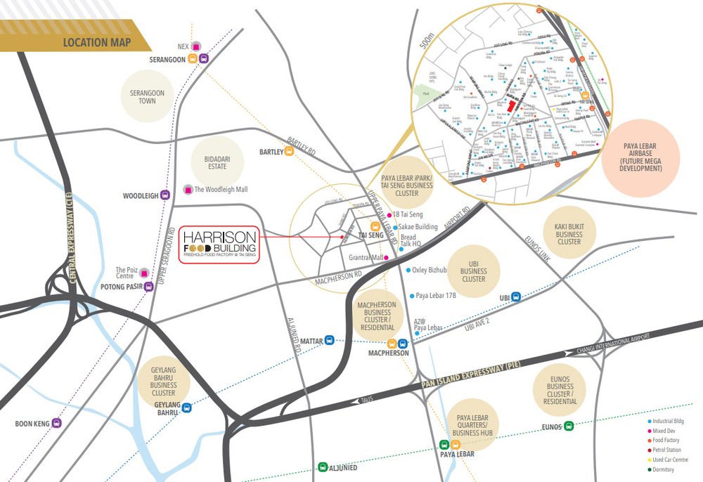 Harrison Food Building location within the Tai Seng industrial cluster